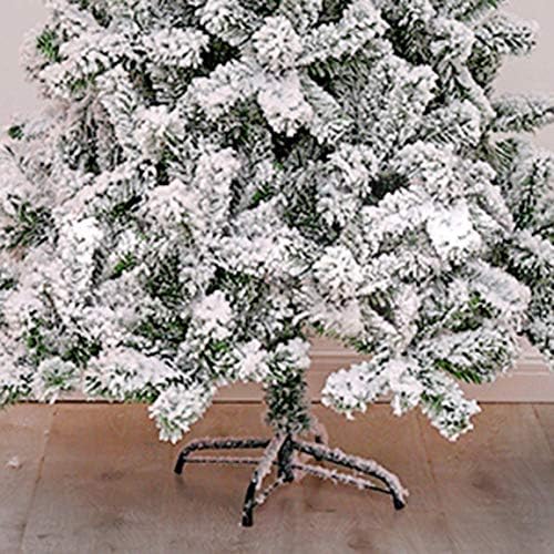 ZPEE לבן PVC עץ חג המולד, שלג מלאכותי נוהר עץ אורן צירים עם עמדת מתכת קל להרכבה קישוט חג המולד לא 3M