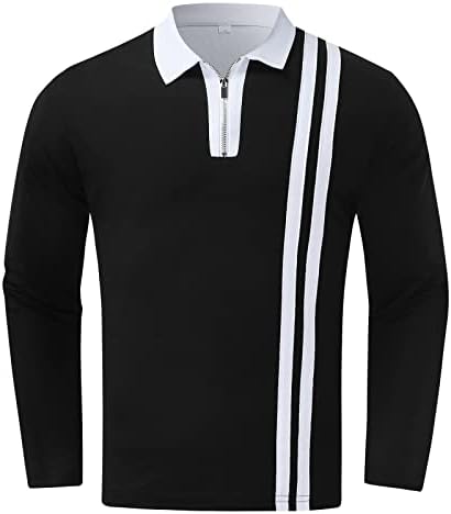 גברים של פולו חולצות ארוך שרוול מזדמן צווארון גולף חולצה מזויף שני חלקים צבע התאמת חליפת צווארון לחתוך