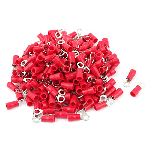 UXCell 2-4S מחבר חוט טבעת טבעת טבעת 16-14AWG עם 200 חתיכות, אדום