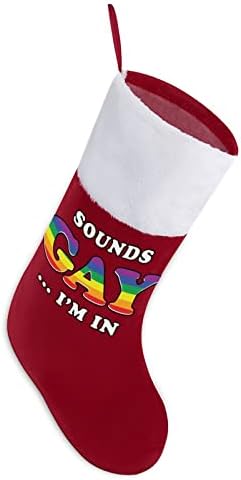 נשמע הומו אני בחג המולד גרביים תלויים גרביים הדפס קישוטי אח עץ חג המולד