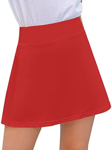 בנות ספורט חצאיות ספורט אלסטי ביצועים טניס חצאית חמוד גולף ריצה קפלים סקורטס עם כיסים 5-12 שנים