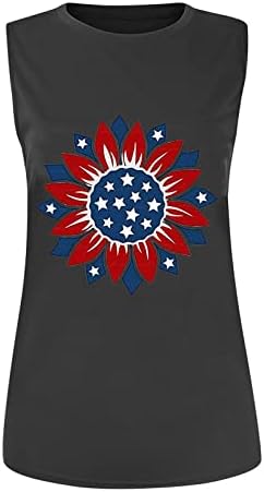 גופייה לנשים 2023 4 יולי פטריוטית חולצות קיץ טנק טיז אמריקאי דגל אתלטי טוניקת חולצת טי כושר חולצות
