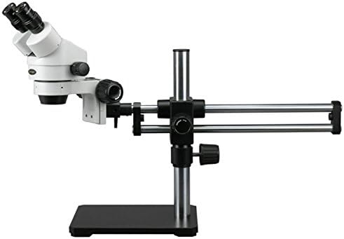 מיקרוסקופ זום סטריאו משקפת מקצועי של אמסקופ-5בקס, עיניות פי 10, הגדלה פי 3.5-45, מטרת זום פי 0.7-4.5, תאורת סביבה,