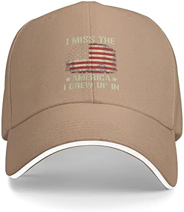 אני מתגעגע אמריקה גדלתי כובע בייסבול כובע לגברים נשים