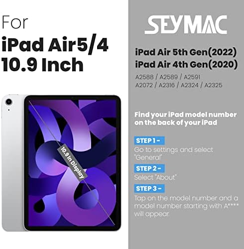 Seymac iPad Air דור 5/4 דור 10.9 אינץ '2022/2020, חכם מגנטי מגנטי חכם שינה אטום הלם.