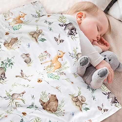 Homritar 2 חבילה שמיכה לתינוקות לבנים בנות עם חיות חורש מודפסות + שמיכת תינוק 3D פליס פלאפי שמיכה
