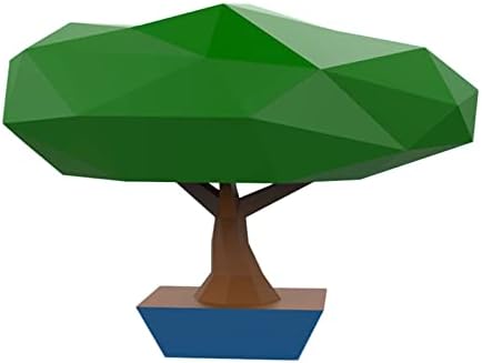 Bonsai Look תלת מימד קישוט ביתי דגם נייר בעבודת יד גביע נייר יצירתי פסל נייר פסל אוריגמי גיאומטרי, B
