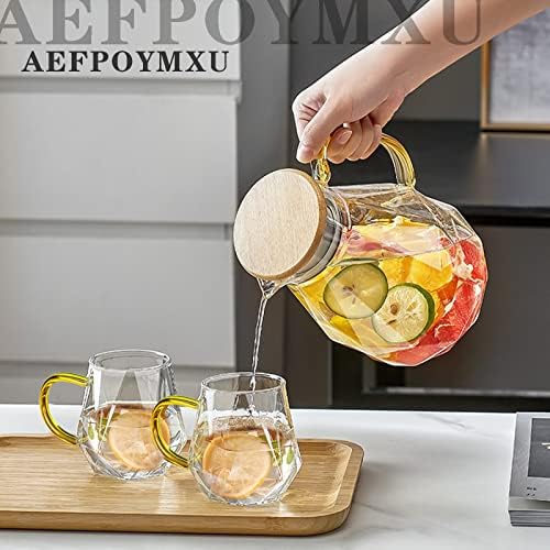 כוסות קפה של Aefpoymxu זכוכית מוגדרות עם ידית, ספלי קפה צלולים קריסטל לחריף אספרסו חם 2 חבילות מיקרוגל כוסות