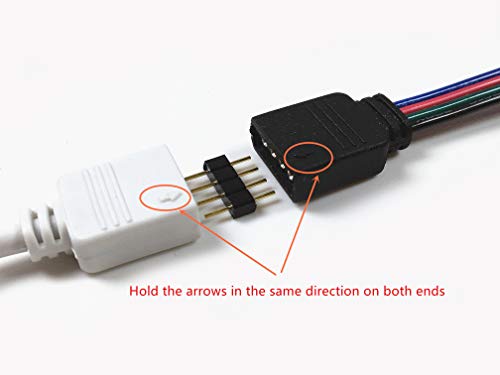 Hualand 4PCs/Pack לבן 3m/9.84 ft 4 PIN כבל הרחבת RGB כבל LED מחבר כבל הרחבה כבל כבל SMD 5050