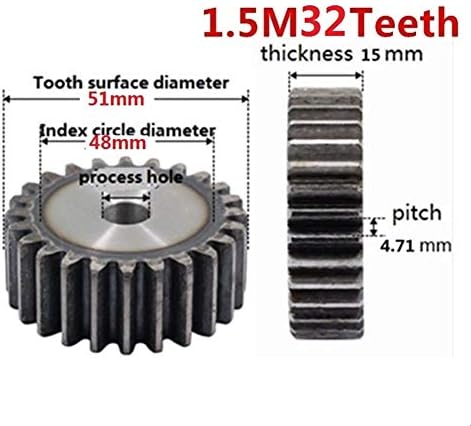 ציוד תעשייתי 2 יחידות 1.5 מ ' 32 שיניים שלוחה הילוך פחמן 45 פלדה מיקרו מנוע שידור חלקי תיבת הילוכים הזדווגות