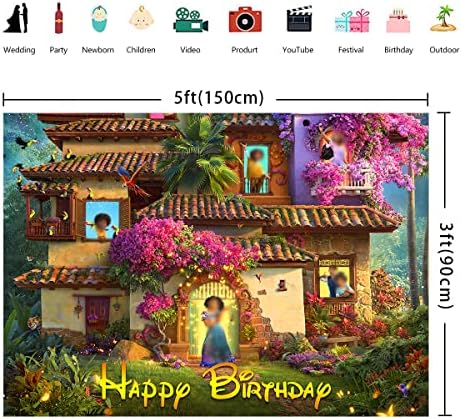 תפאורת מסיבת יום הולדת ילדה פרח קסום קסיטה טירת צילום רקע 5x3ft ילדים סרט מצויר סרט מצויר פוסטר מסיבת