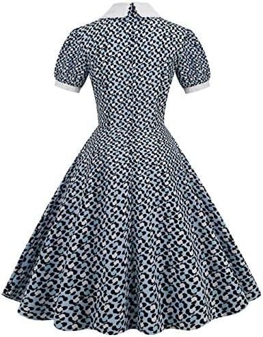 שמלת מקסי של נוקמופו שרוול קצר שמלת מקסי לנשים שרוול קצר משנות החמישים עקרת בית שמלת מסיבות ערב שמלות