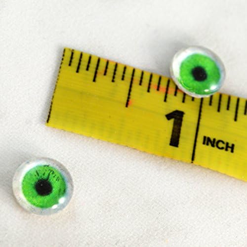 10 ממ בובה ירוקה זכוכית עיניים בהשראה אנושית עם חלבונים לבנים לפסלי פליימי פולימר פולימרים
