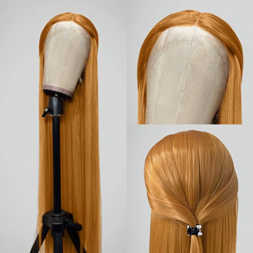 סלינסמיי 40 אינץ ארוך משיי ישר פאות סינטטי תחרת פאה עבור אופנה נשים חום עמיד למראה טבעי שיער פאה עבור