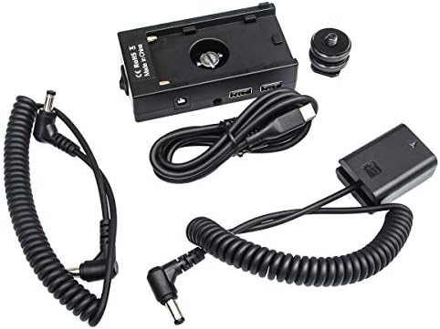 מטען כבלים מתאם פוטגה מתאם עבור NP-F970 NP-F צלחת סוללה DC ו- USB OUPUTS עבור DSLR ללא מראה צג מצלמה