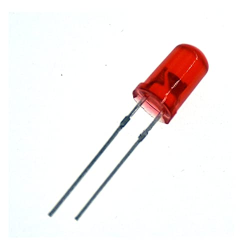 100 יחידות 5 ממ אדום דיודה אדומה עגול עגול מנורת אור אדום מפוזרת מנורה F5 טבילה הדגש אלקטרונית