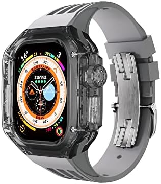 CNHKAU 49 ממ אולטרה מארז+רצועת שעון ספורט עבור Apple Watch Ultra Extrification Chodification CASE שקוף עבור IWatch