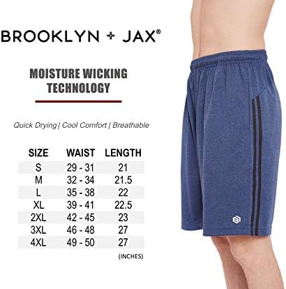 Brooklyn + Jax מכנסי ביצועים אתלטיים פעילים של גברים - מכנסי כדורסל עם 5 חבילות עם כיסים