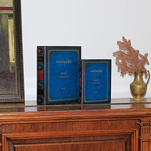 קופסת ספרים דקורטיבית עתיקת עץ עץ ריאליסטית מעץ עץ של 2 או 3 סט אחסון לקישוטים ביתיים, מתנות, תכשיטים
