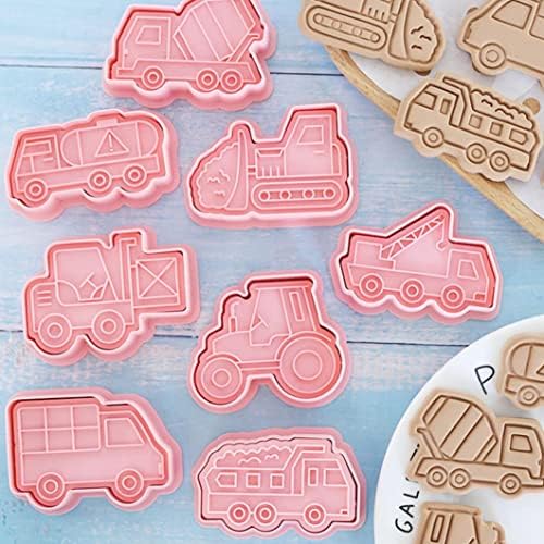8 חתיכות חמוד הנדסת רכב חותכי עוגיות אפיית קוקי עובש עיתונות רכב קוקי עובש סט מטבח כלים פלסטיק קוקי בולים