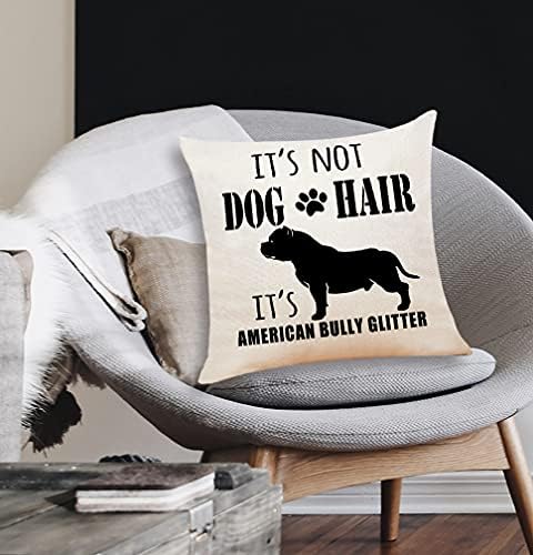 זה לא שיער כלב זה מארז כרית זריקת נצנצים בריון אמריקאי, 18X18 אינץ
