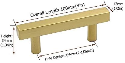HOMDIY ידיות זהב מטפל משיכות מגירות - HD1212GD חומרת ארון זהב 2-1/2 אינץ 'מרכזי חור ידיות דלתות ארונות,