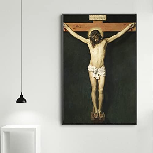 Kway ישו נצלב על ידי דייגו ולזקס - ציור של ישו על הצלב - אמנות קיר בד לא ממוסגר תמונות פוסטר הדפסה לסלון חדר שינה