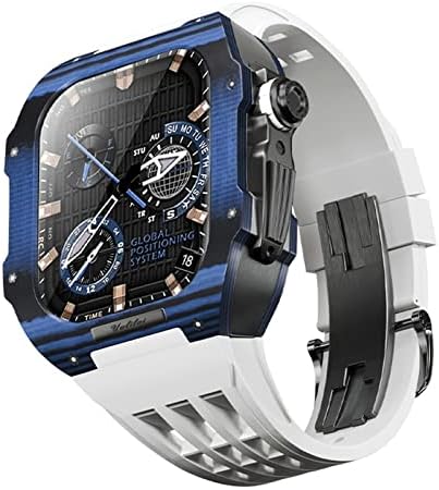 ערכת פס שעונים של סיבי פחמן של Kanuz עבור Apple Watch 8/7/6/5/4/SE סדרה, עבור להקת שעון 44/45 ממ, להקת