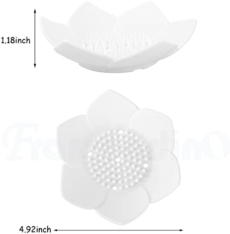 Framendino, 4 מנות סבון סיליקון סיליקון, גמישות גמישות ללא החלקה בצורת פרחים עיצוב עצמיות ספוג