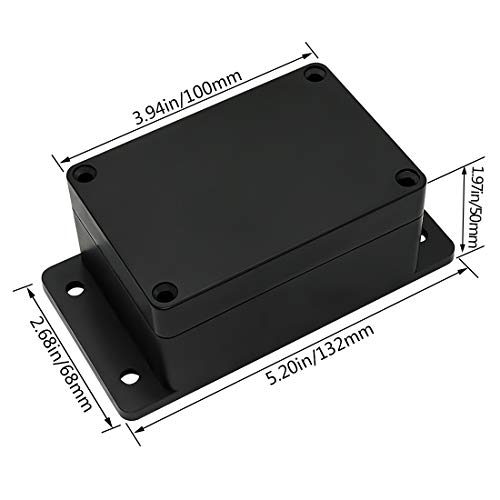תיבת צומת Lmioetool אטום אבק אטום אבק IP65 ABS פלסטיק אוניברסלי פרויקט מארז שחור עם אוזן קבועה 3.93 x2.68 x1.97