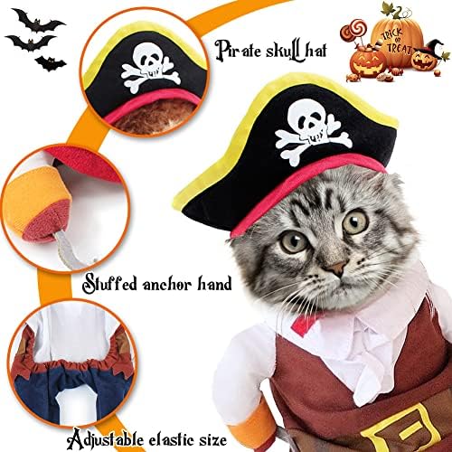 מצחיק חתול פיראטים תלבושות-הקאריביים סגנון לחיות מחמד להתלבש קוספליי מסיבת תלבושות עם כובע קטן עד