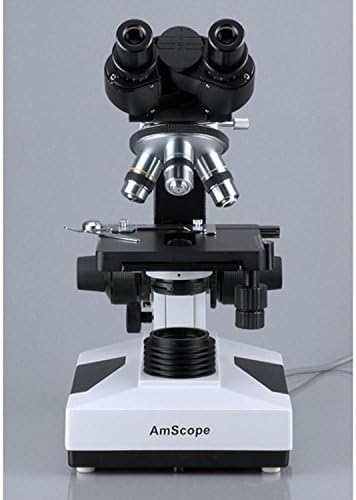 AMSCOPE B490B-Lead Microscope Microscope, WF10X ו- WF20X עיניים, הגדלה של 40X-2000X, שדה בהיר, תאורת LED,