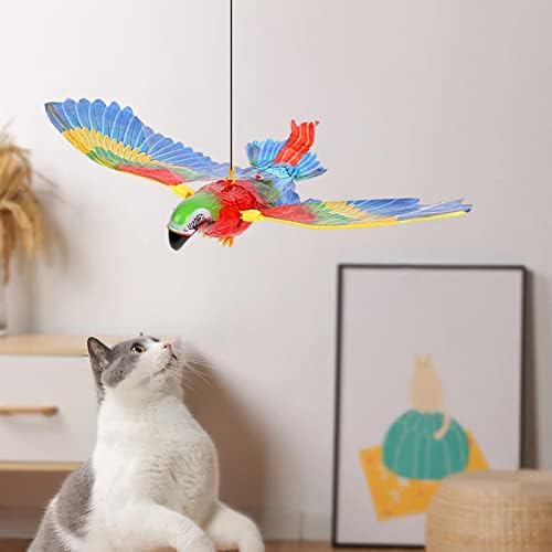 חשמלי ציפור צעצועים לחתולים, סימולציה ציפורים תליית חיות מחמד צעצוע, אינטראקטיבי עף ציפור צעצוע חתול