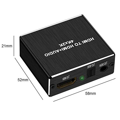 4K 60 הרץ HDMI Audio Extractor ממיר, HDMI איכותי ל- HDMI + מתאם מפצל שמע שמע