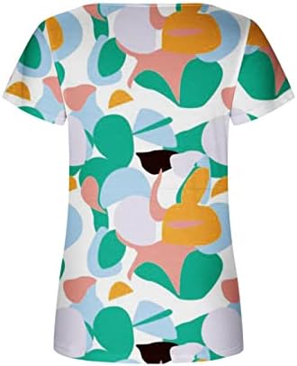 קצר שרוול למעלה חולצה עבור בנות קיץ סתיו מתוקה מחשוף כותנה פרחוני גרפי מזדמן טי 4 4