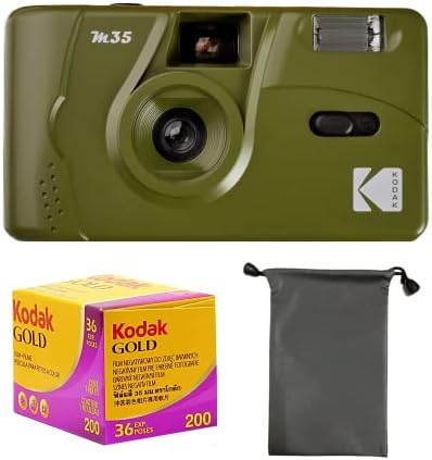 קודאק מ 35 35 מ מ לשימוש חוזר סרט מצלמה, פוקוס חינם, לבנות פלאש רב עוצמה, צרור עם הסרט ואת תיק המצלמה