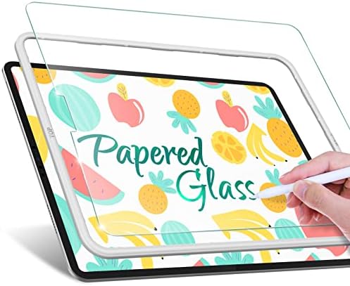 מגן מסך זכוכית נייר Jetech עבור iPad Pro 12.9 אינץ '2022/2021/2020/2018 עם מסגרת התקנה קלה, זכוכית מחוסמת