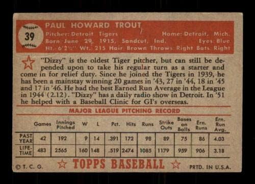 39 פורל סחרחורת - 1952 כרטיסי בייסבול TOPP