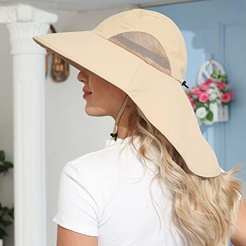 רויאל מטריקס כובע שמש חיצוני עם דש צוואר לנשים וגברים הגנת UV כובע דיג רחב גינון הגנה על השמש כובע גינון
