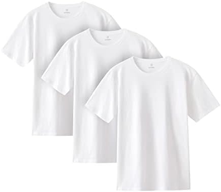 חולצת טריקו של Lapasa Mens כותנה טהורה 3 אריזות גדולות עם שרוול קצר טרו