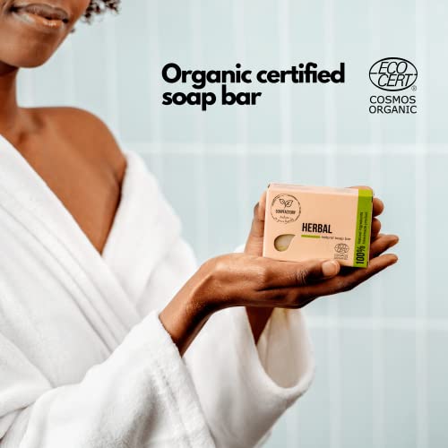 מפעל סבון-בר סבון אורגני עם כורכום ושמן עץ טי מסייע נגד אקנה, סבון פנים וגוף טבעי, ניקוי פנים