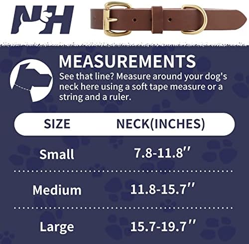 צווארון כלבי עור Nhopejrjy, חובה כבדה, צווארוני כלבים מתכווננים, הטובים ביותר לגזעים קטנים, בינוניים
