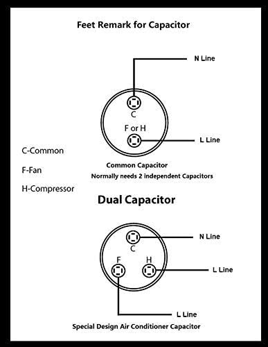 Bluenathxrpr 30-5 MFD UF CBB65 קבלים קבלים קבלים קבלים עגול מנוע Dural Cabacit
