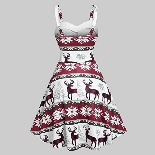 שמלת הדפס של אייל חג המולד של Tifzhadiao שמלות אייל חג המולד שמלות חג המולד שמלת וינטג