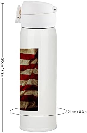 מקרוב של גראנג 'דגל אמריקאי דגל אל חלד מבודד בקבוק מים ספל קפה ספל תה לטיולי רכיבה על אופניים