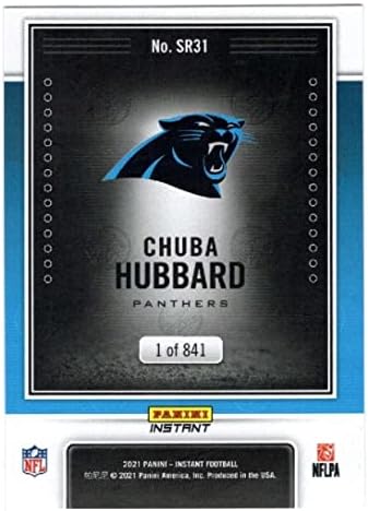 Chuba Hubbard RC 2021 Panini Spotlight טירון /841SR31 PANTHERS COND NFL כדורגל