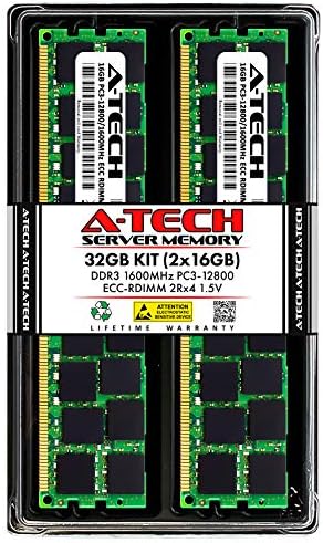 A -Tech 32GB ערכת זיכרון זיכרון זיכרון עבור HP Z820 תחנת עבודה - DDR3 1600MHz PC3-12800 ECC רשום RDIMM