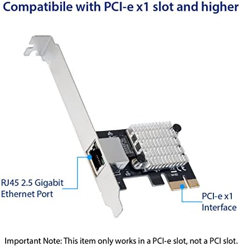 IO CREST 2.5 GIGABIT Ethernet PCI Express PCI-E רשת ממשק רשת 10/100/1000/25000 MBPS RJ45 LAN