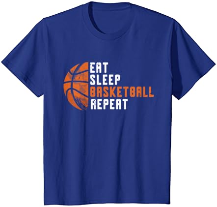 מאמן כדורסל אוכלים שינה כדורסל חוזר על חולצת טריקו כדורסל