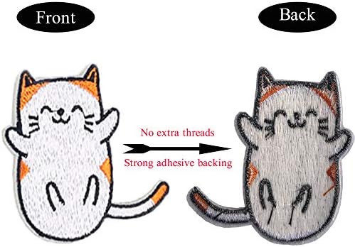 טלאי רקמה, ברזל חתול חמוד על DIY מדבקות אפליקציה דקורטיביות לבגדי ג'ינס בג'ינס נעליים גרביים